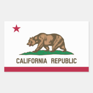 Rectangulaire Sticker à drapeau de Californie*