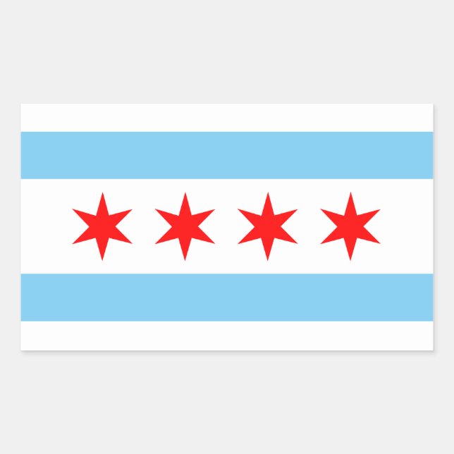 Rectangulaire Sticker à drapeau de Chicago (Devant)
