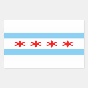 Rectangulaire Sticker à drapeau de Chicago