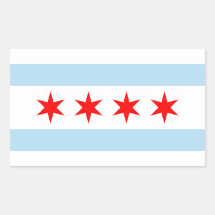 Rectangulaire Sticker à drapeau de Chicago