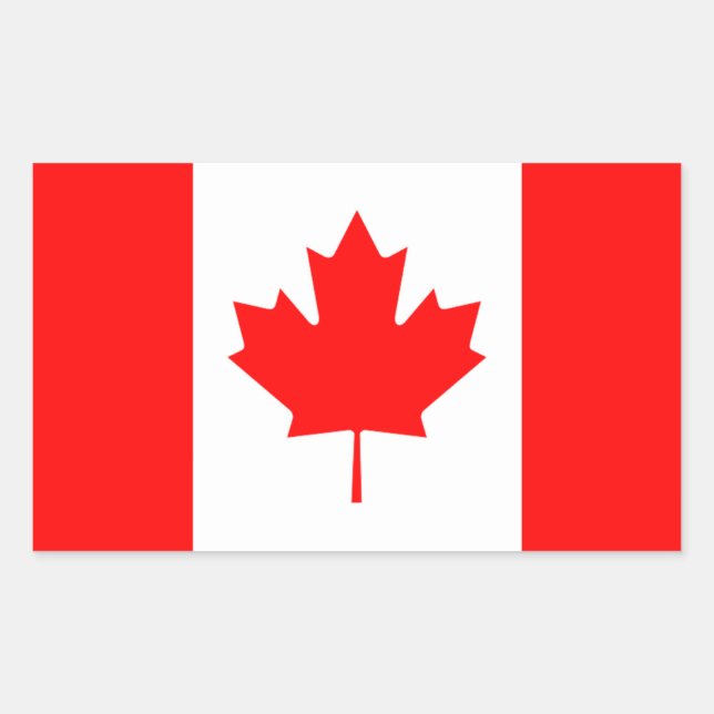 Rectangulaire Sticker à drapeau du Canada (Devant)