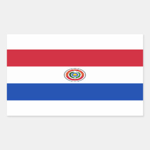 Rectangulaire Sticker à drapeau du Paraguay