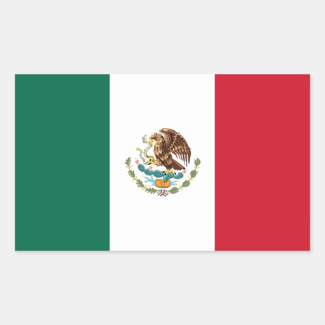 Rectangulaire Sticker à drapeau mexicain (Devant)
