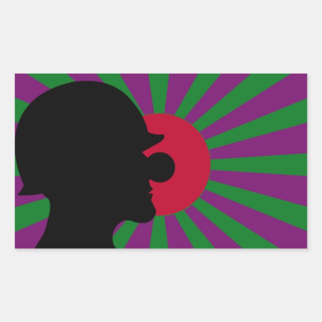 Rectangulaire Sticker à drapeau solaire ascendant Clownsec (Devant)