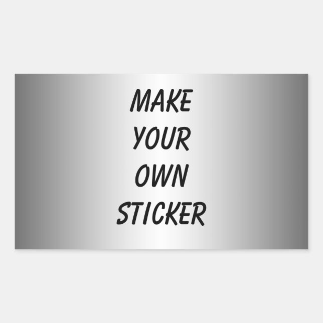 Rectangulaire Sticker à look argenté (Devant)