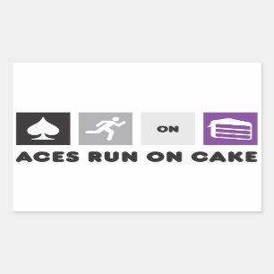 Rectangulaire Sticker Aces Run on Cake