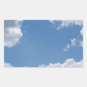 Rectangulaire Sticker Arrière - plan ciel bleu nuageux