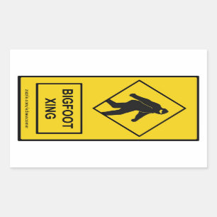 Rectangulaire Sticker Bigfoot Xing (Jaune)