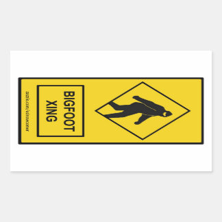 Rectangulaire Sticker Bigfoot Xing (Jaune)