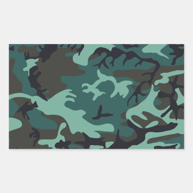 Rectangulaire Sticker Camouflage Militaire (Devant)