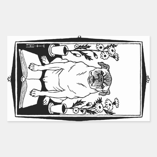 Rectangulaire Sticker carlin (Devant)