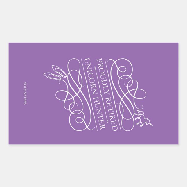 Rectangulaire Sticker Chasseur Unicorn Fièrement Retraité (Devant)