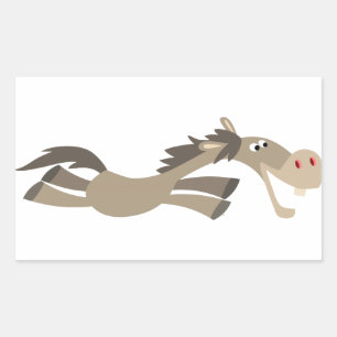 Rectangulaire Sticker Cheval Cartoon Doux
