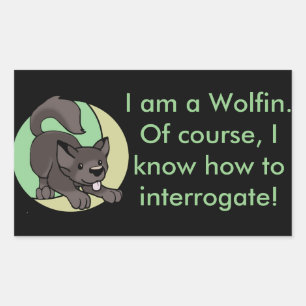 Rectangulaire Sticker Chibi Wolf