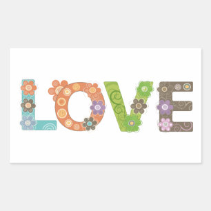Rectangulaire Sticker d'amour
