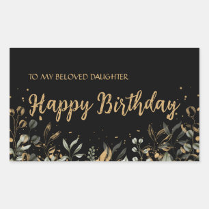 Rectangulaire Sticker d'anniversaire Black Gold