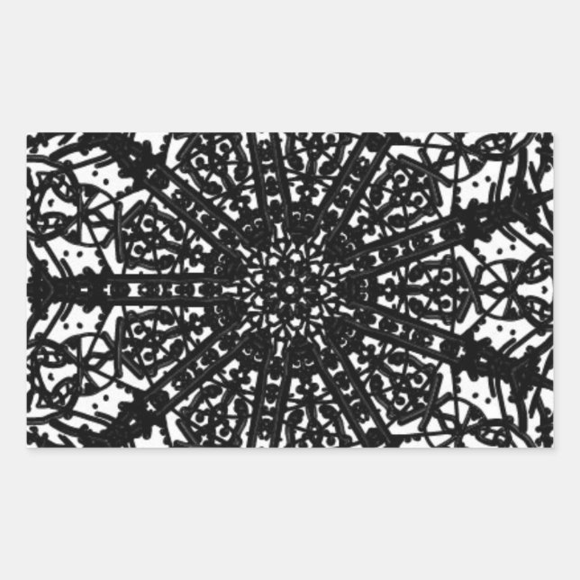 Rectangulaire Sticker d'art monochromatique (Devant)
