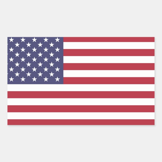 Rectangulaire Sticker de décal de drapeau des États-Unis d'Améri (Devant)