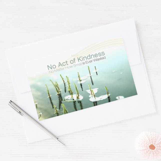 Rectangulaire Sticker de devis inspirationnel Aesop "Kindness" (Enveloppe)