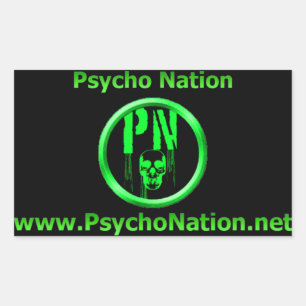 Rectangulaire Sticker de la nation Psycho