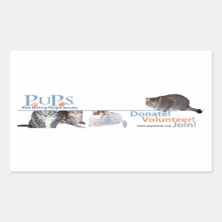 Rectangulaire Sticker de logo PUP avec chats