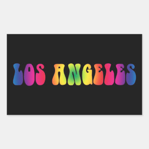 Rectangulaire Sticker de Los Angeles Retro Tie Dye