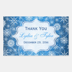 Rectangulaire Sticker de mariage favori pour les flocons de neig