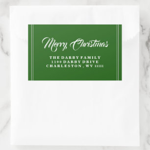 Rectangulaire Sticker de Noël Joyeux Vert