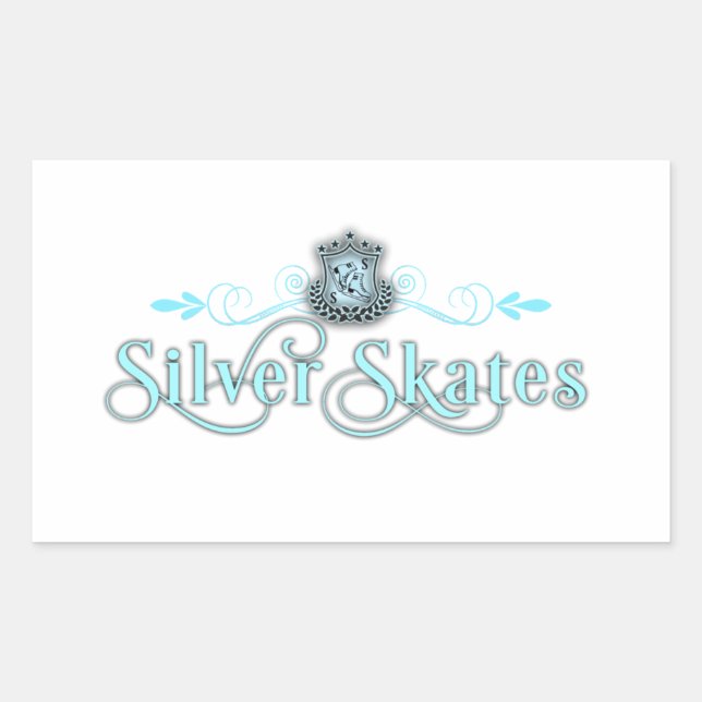 Rectangulaire Sticker de patins en argent rectangle (Devant)