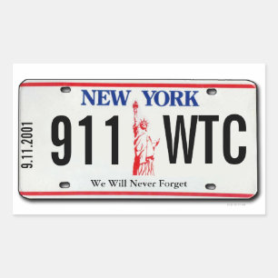 Rectangulaire Sticker de plaque de licence 911 Memorial NY 1