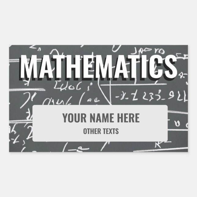 Rectangulaire Sticker de sujet de l'école de mathématiques Étiqu (Devant)