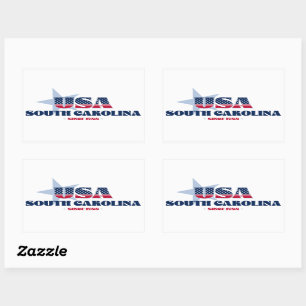 Rectangulaire Sticker d'état de Caroline du Sud