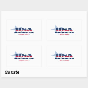 Rectangulaire Sticker d'état du Michigan My Home