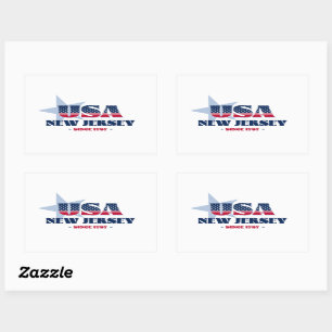 Rectangulaire Sticker d'état du New Jersey My Home