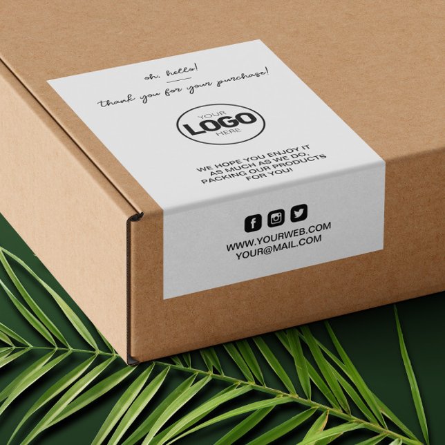 Rectangulaire Sticker d'expédition tendance du logo de Merci (Créateur téléchargé)