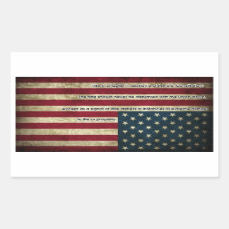Rectangulaire Sticker Distress Flag