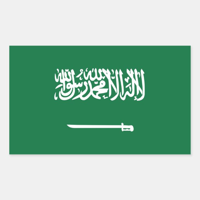 Rectangulaire Sticker Drapeau Arabie Saoudite (Devant)