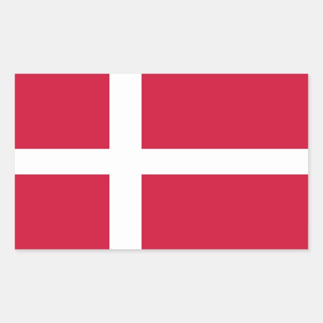 Rectangulaire Sticker Drapeau Danemark (Devant)