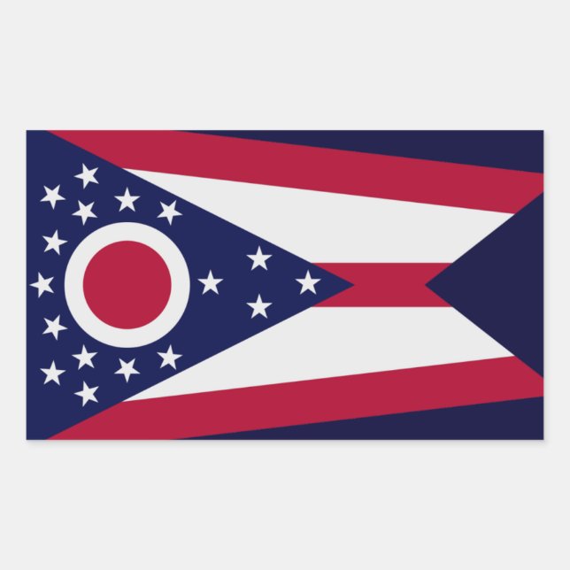 Rectangulaire Sticker Drapeau de l'État de l'Ohio (Devant)