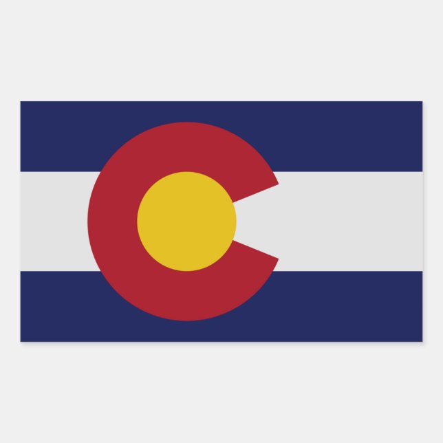 Rectangulaire Sticker Drapeau de l'État du Colorado (Devant)