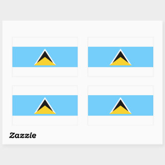 Rectangulaire Sticker Drapeau de Sainte-Lucie