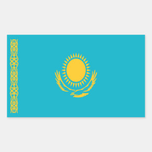 Rectangulaire Sticker Drapeau Kazakhstan