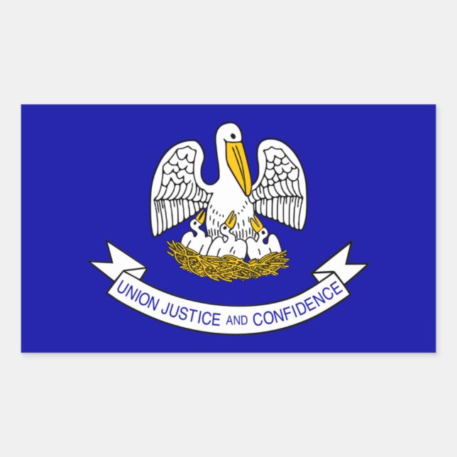 Rectangulaire Sticker Drapeau Louisiana (Devant)