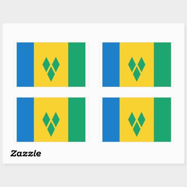 Rectangulaire Sticker Drapeau Saint-Vincent-et-les Grenadines (Feuille)