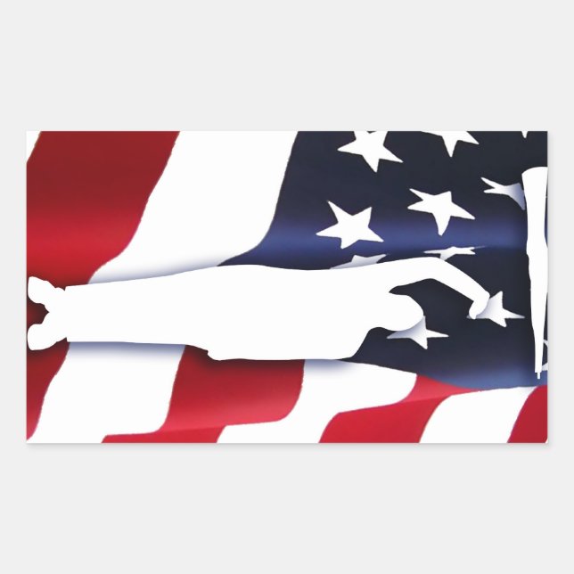 Rectangulaire Sticker Driller Patriot Américain (Devant)