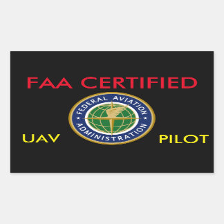 RECTANGULAIRE STICKER DRONE CERTIFIÉ PAR LA FAA