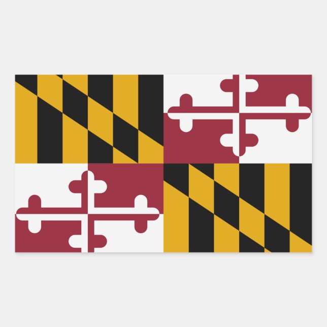 Rectangulaire Sticker du drapeau de l'État du Maryland (Devant)
