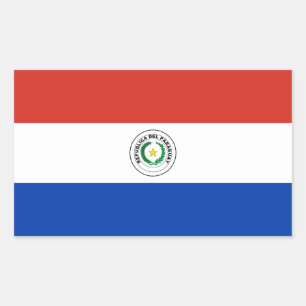 Rectangulaire Sticker du drapeau paraguayen
