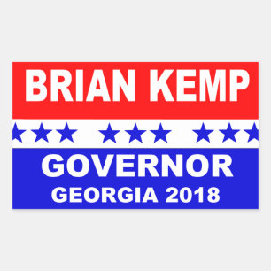 Rectangulaire Sticker du gouverneur de Brian Kemp Georgia 2018