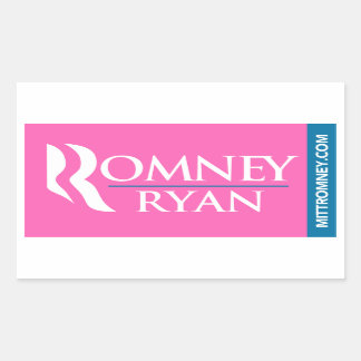 Rectangulaire Sticker du logo Romney Ryan Rectangle rose